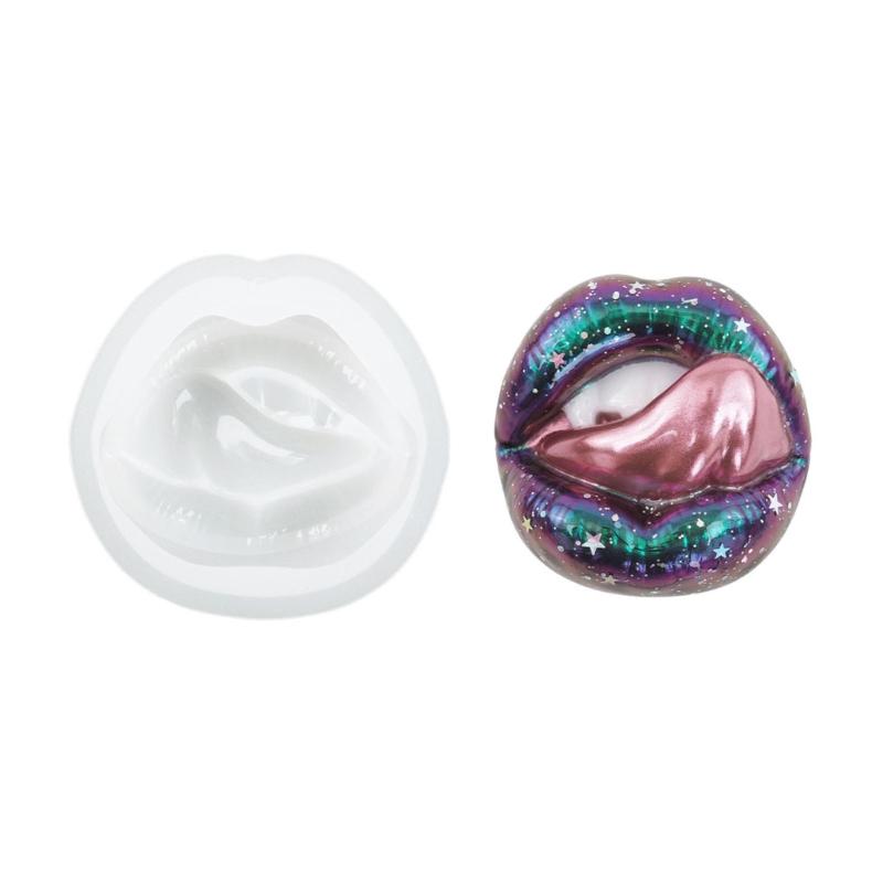 Mouth Lip Shape Candle Silicone Mold for Hand-made Desk Decorations Gypsum Epoxy Resin Candle Silicone Baking Mould