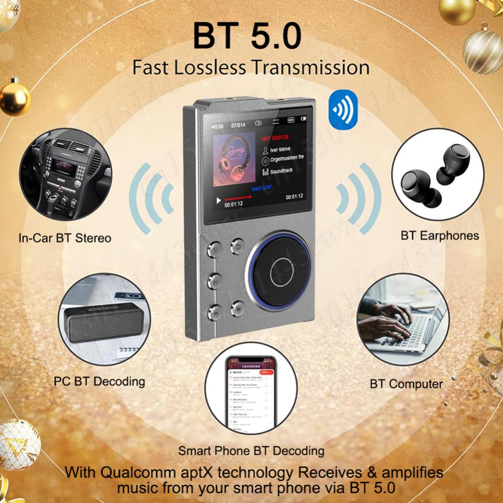 HiFi MP3 Player Zinc Alloy TFT Display Screen Lossless DSD Digital Audio Music Player Bluetooth5.3 Player Support Up To 256GB