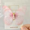 1 Pair Women Hairpin Gauze Butterflies Decor Hair Clips Retro Style Non-slip Durable Hairpin Hair Accessories