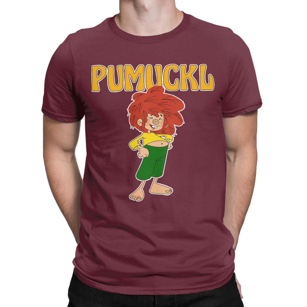 Pumuckl Cute T Shirt Men's  100% Cotton Humorous T-Shirt Round Collar Anime Cartoon Tee Shirt Short Sleeve Clothing Summer