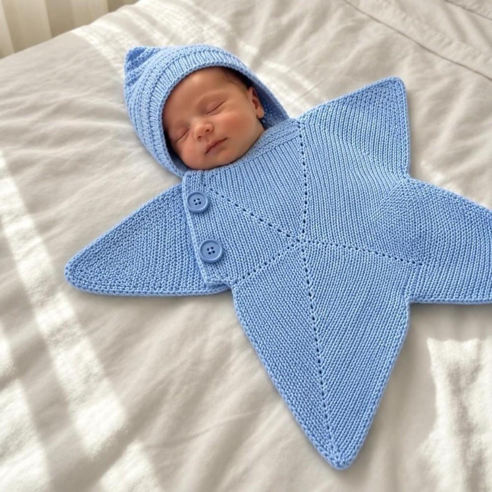 Hooded Design Seal Star Comfort Sleeping Bag Starfish Baby Swaddle  For Boys and Girls