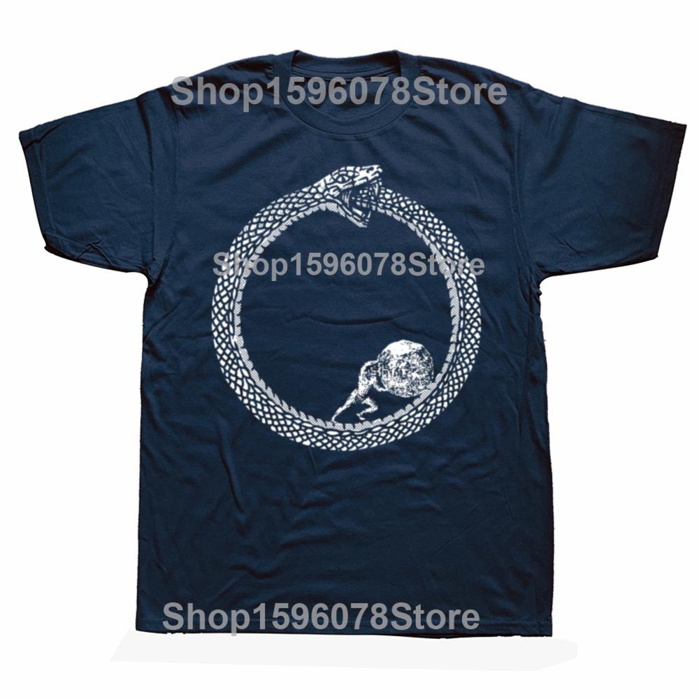 Sisyphus in An Ouroboros Snake Unisex Philosophy T Shirts Men Cotton Humor Streetwear Tee Shirt Short Sleeve Loose Clothing