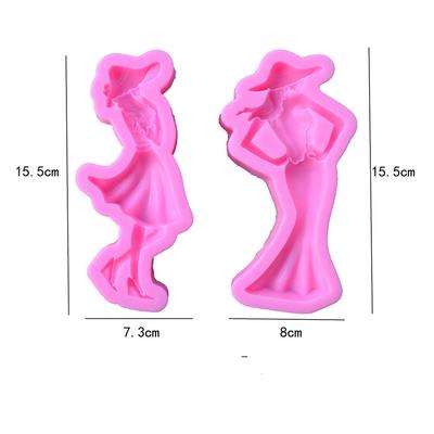 2 Hüte Schönheit zurück Göttin Fondant Silikonform DIY Schokolade Kuchen Dekoration Ton weiche Tonform