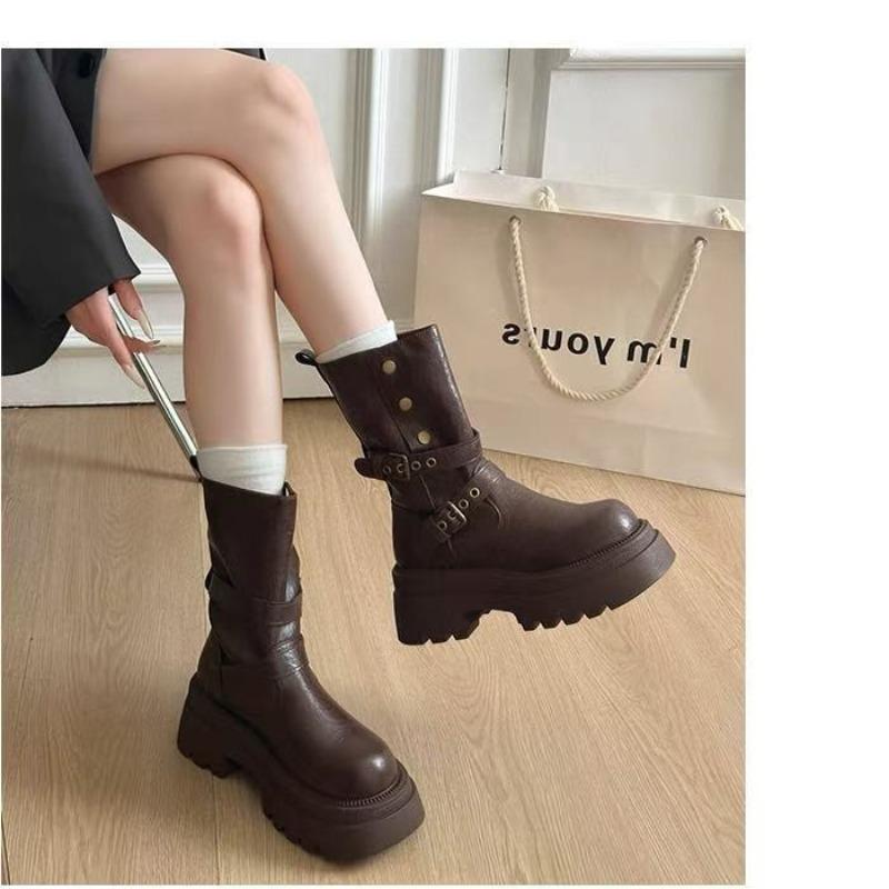 

Comfortable Martin boots women s new autumn versatile retro thin platform short boots 40 светло-коричневого