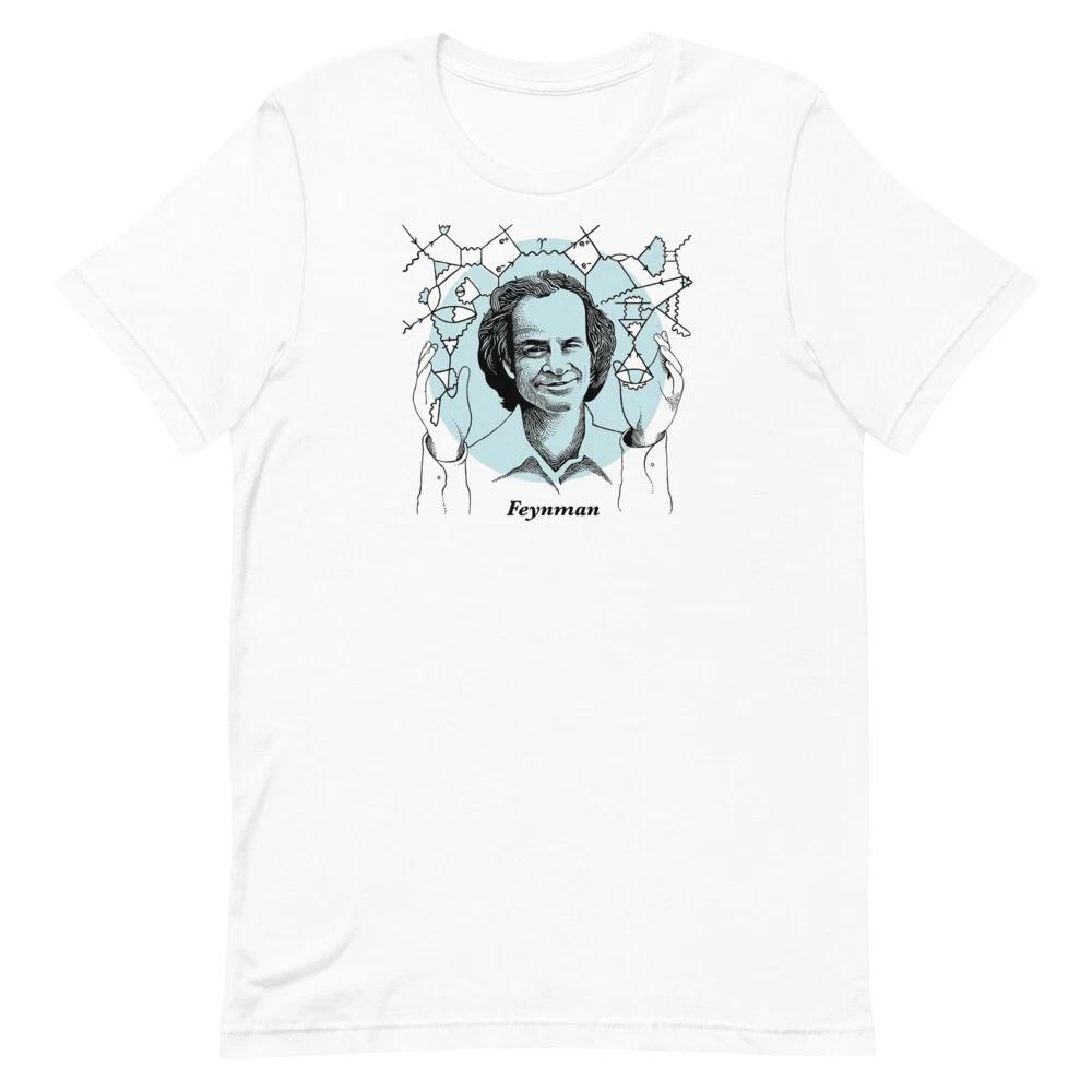

Richard Feynman Scientist Graphic Tee Shirt White Unisex 100% Cotton T-shirt Mens Tees Top S