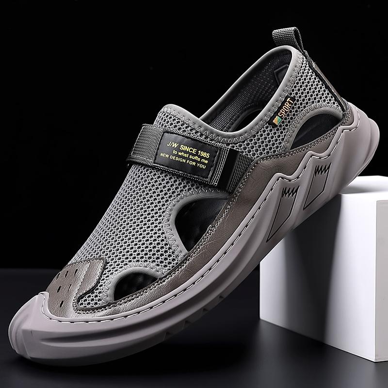 Sandali da uomo con fondo morbido estivo traspirante di grandi dimensioni abbigliamento esterno scarpe da spiaggia scarpe da uomo casual scarpe con buco da uomo cavo