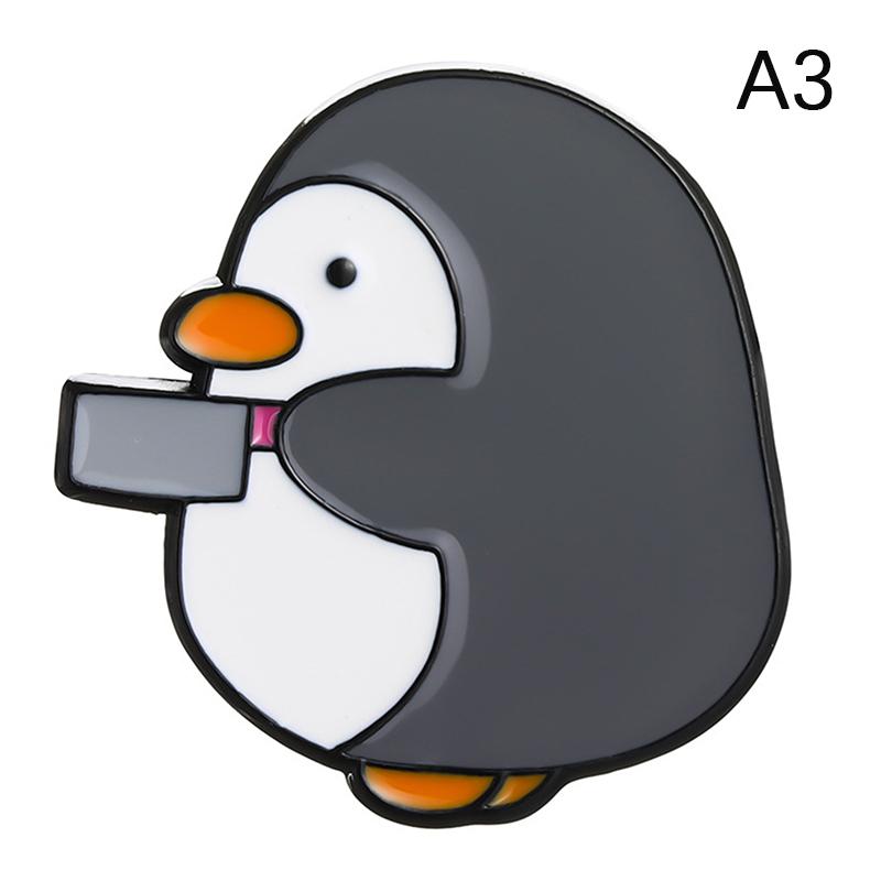 Cutie Killer Enamel Pins Chick Little Penguin Dagger Knife Brooches Lapel Badges Cartoon Fun Animal Jewelry Gift For Kids Friend