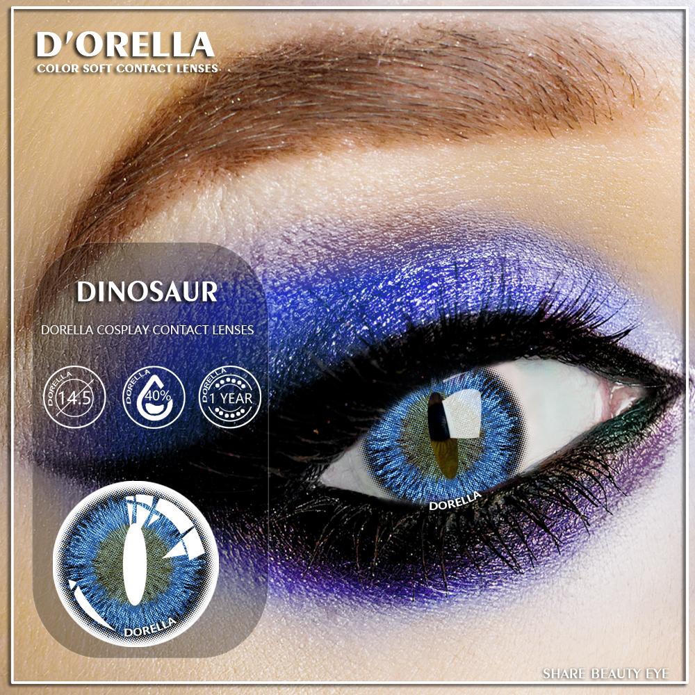 D'ORELLA 1 Paar DINOSAUR Eye Cosplay weiche Kontaktlinsen für Augen Halloween Crazy Contacts Cosmetic Contactlen