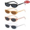 4pcs Retro Small Frame Oval Women Sunglasses Trendy Colorful Cat Eye Sun Glasses For Female Casual  Shades Eyewear UV400