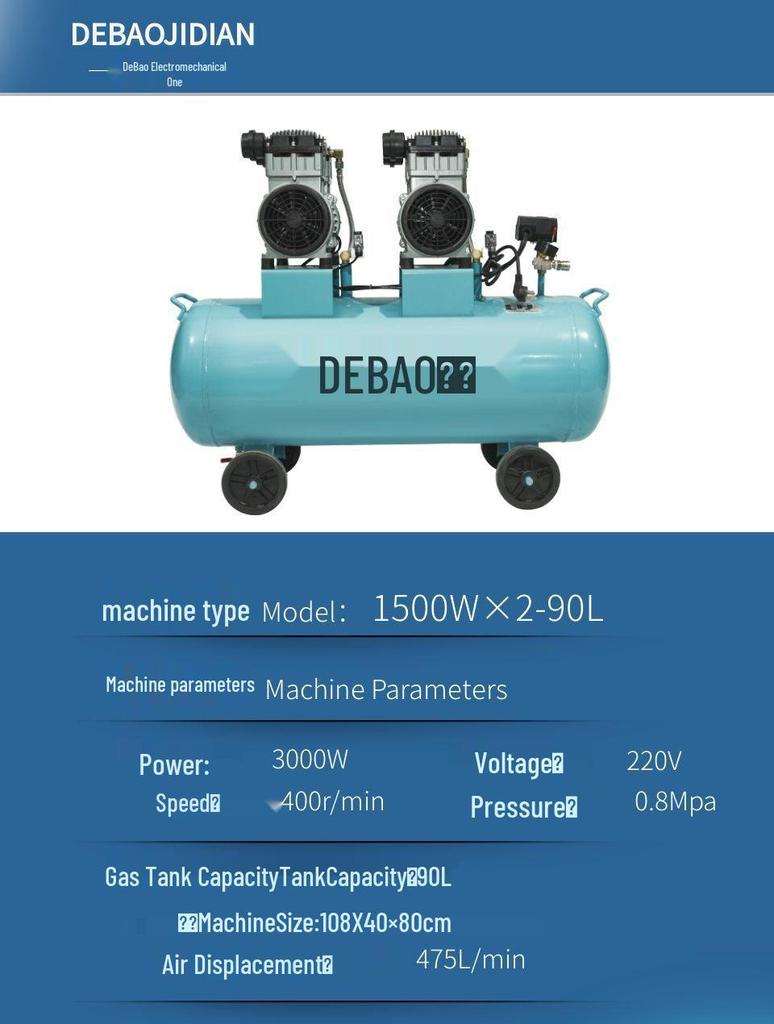 Oil-Free Portable Air Compressor for Woodworking, 220V Low Noise, Industrial Grade, Ideal for Spray Painting
