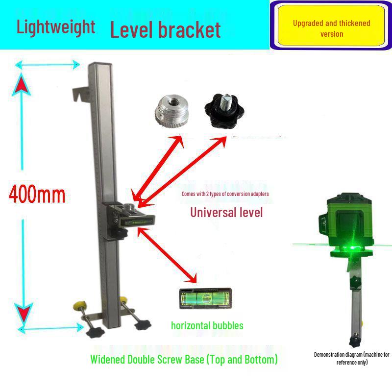 Level Wall Mount Bracket with Adjustable Aluminum Alloy Reinforced Set Screw for Positioning and Braking