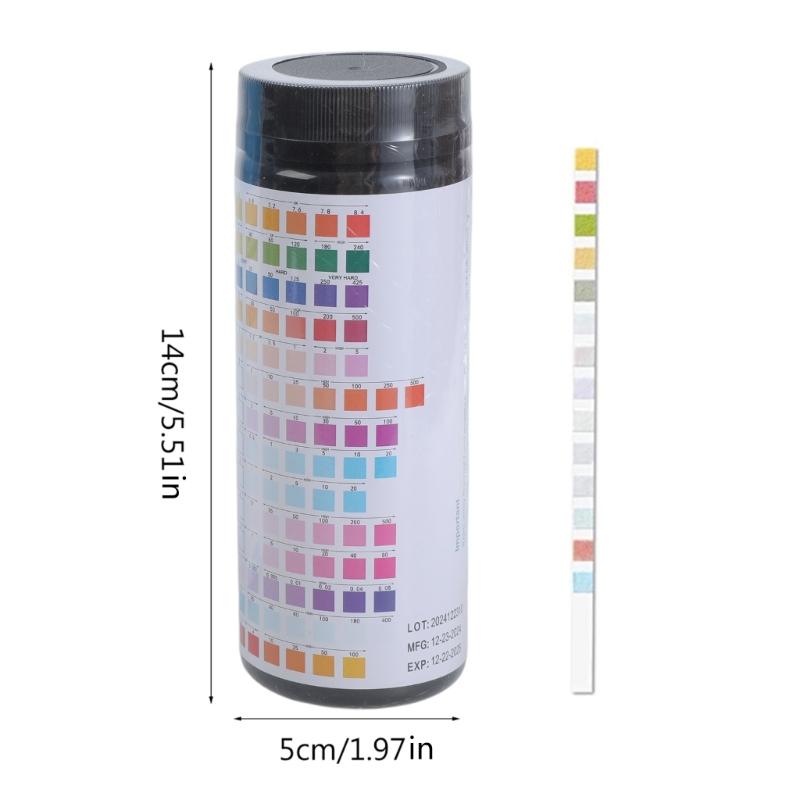 14 in 1 Drinking Water Test Strips PH Hardness Alkalinity Lead Copper Iron for Mercury Bromine Nitrite Test Easy to Use