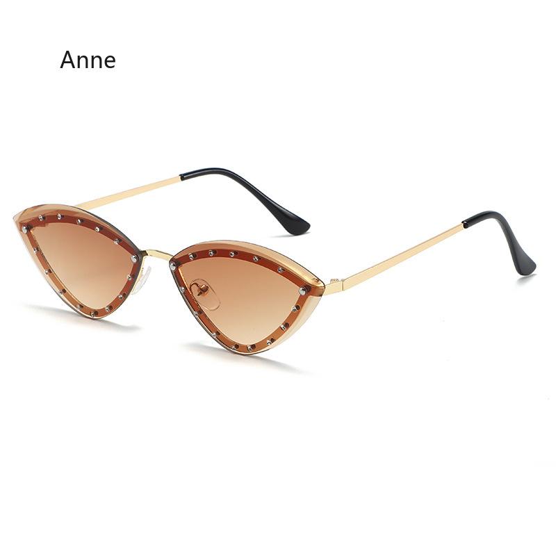 Oval Cat Eye Diamond-encrusted Sunglasses for Women Model Street Shoot Fashion Glasses Sunglasses Lentes De Sol Mujer Gafas
