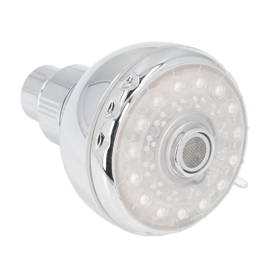 G1/2 Male Thread Shower Head Temperature Controlled 3 Color Changing Rainfall LED Fixed Shower Head