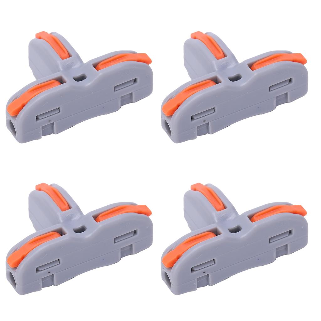 20Pcs Quick Terminal Block Wire Connector TShaped PushType Wiring Splitter SPLT1(Gray )