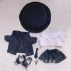 !! Cheap! 20cm Dolls' Suit Black Trench Coat Fisherman Hat Handsome Tie Cotton Doll Clothes Plump Body Can Wear Doll Toy