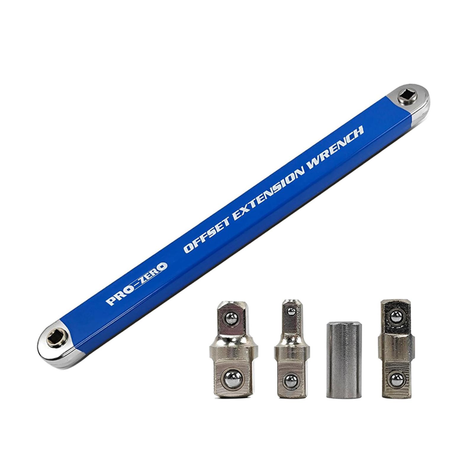 

Offset Extension Wrench Tool Hand Tool Wrench 1/4 And 3/8 Square Drive Adapters Easy To Adjustable With Storage