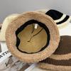 Fashion Plush Edge Knitted Warm Bucket Hat Women's Autumn and Winter Literary and Artistic Style Straight Bucket Hat