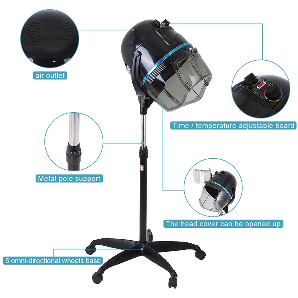 Hair Bonnet Dryer Stand Hair Dryer Adjustable Hooded Floor Hair Bonnet Dryer Salon Hair Styling Tool Salon Hair Styling Tools