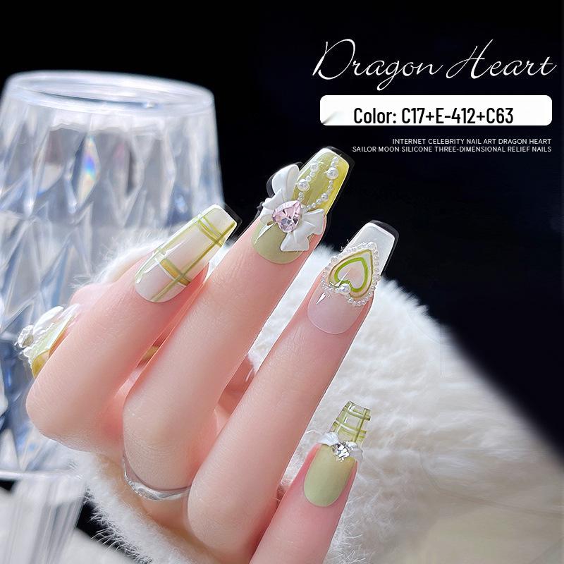 3D Silicone Embossed Nail Art Molds - Dragon, Heart, Bow, Anime Girl Carving Tools