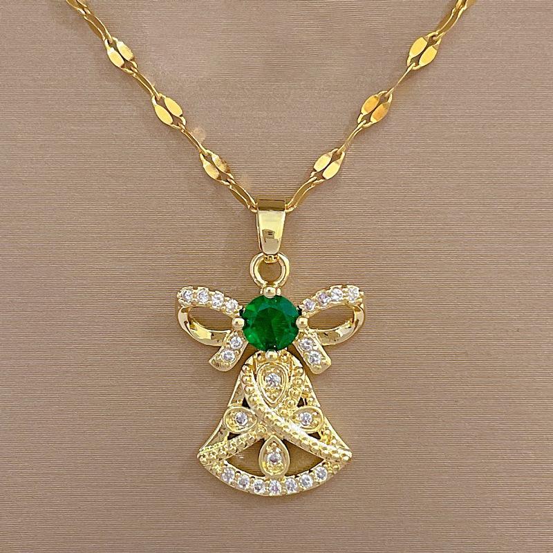 Bell Micro-Inlaid Necklace Earrings Set Light Luxury Micro-Inlaid Personalized Temperament Banquet Earrings Necklace Combination