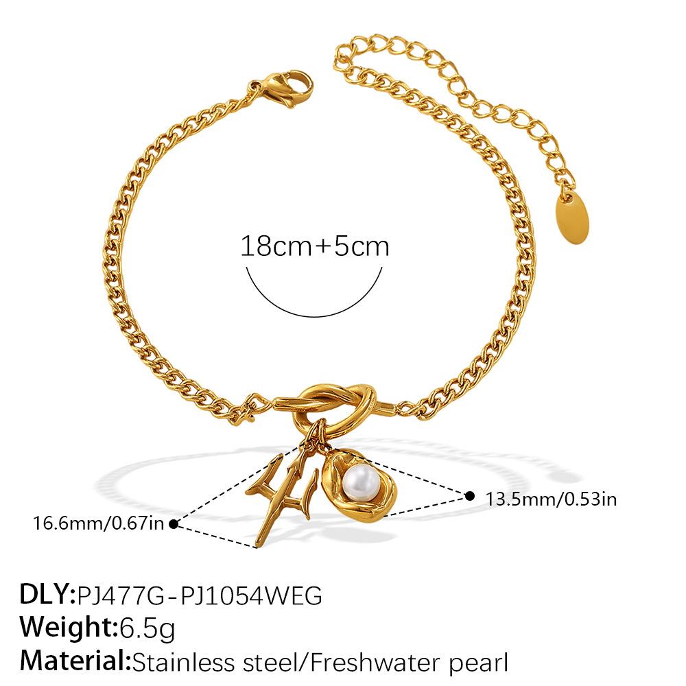 Diy Oil Drop Pendant Bracelet Women'S Stainless Steel Gold-Plated Simple Fashion Trend Jewelry