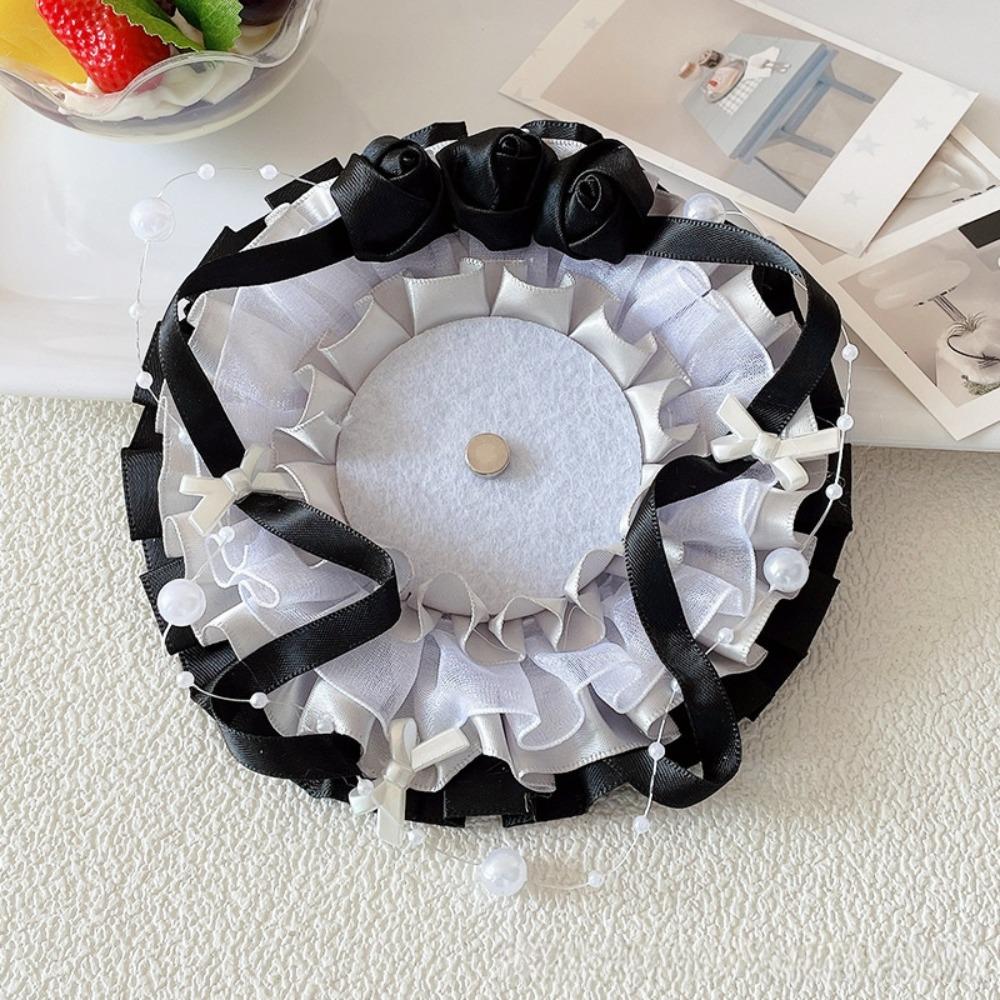 Lace Magnetic Anime Badge Holder Rose Ornate Ribbon Badge Flower  Ita Bag Accessories