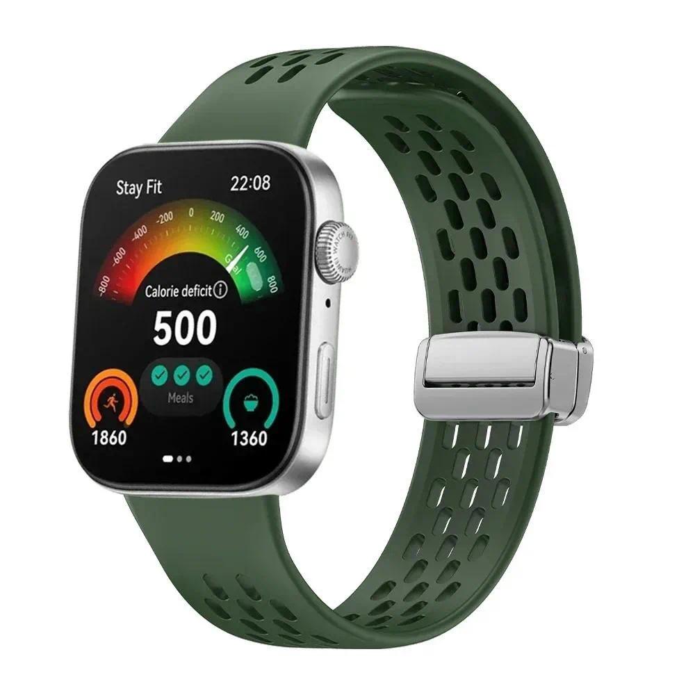 Sport Strap Compatible for Huawei Watch Fit 4 Fit 3 Soft Silicone Band Magnetic Buckle Watchband for Huawei Watch Fit 4 Pro