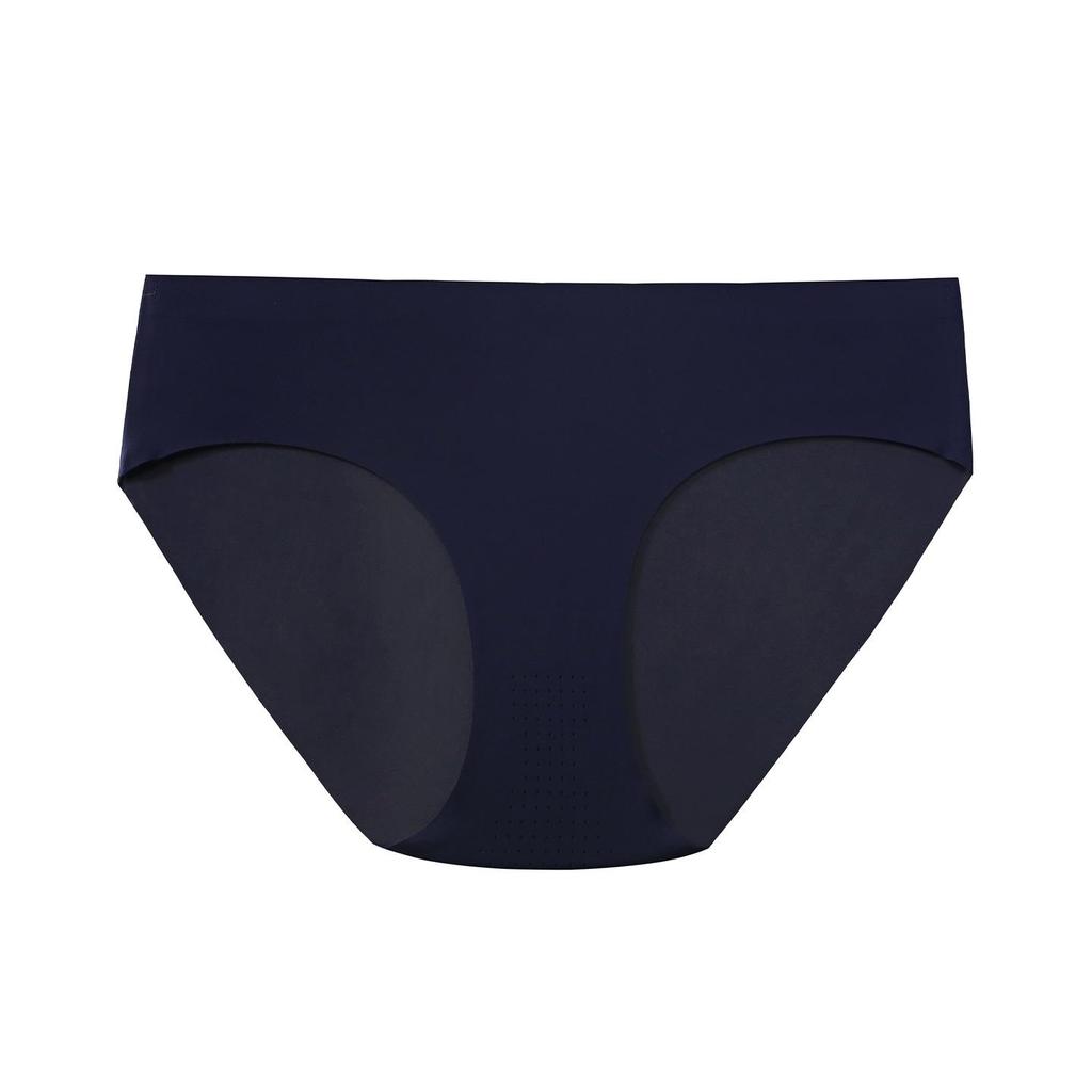 Seamless Ice Silk Butt-Lifting Tummy-Control Mid-Waist Plus Size Panties with Breathable Cotton Crotch