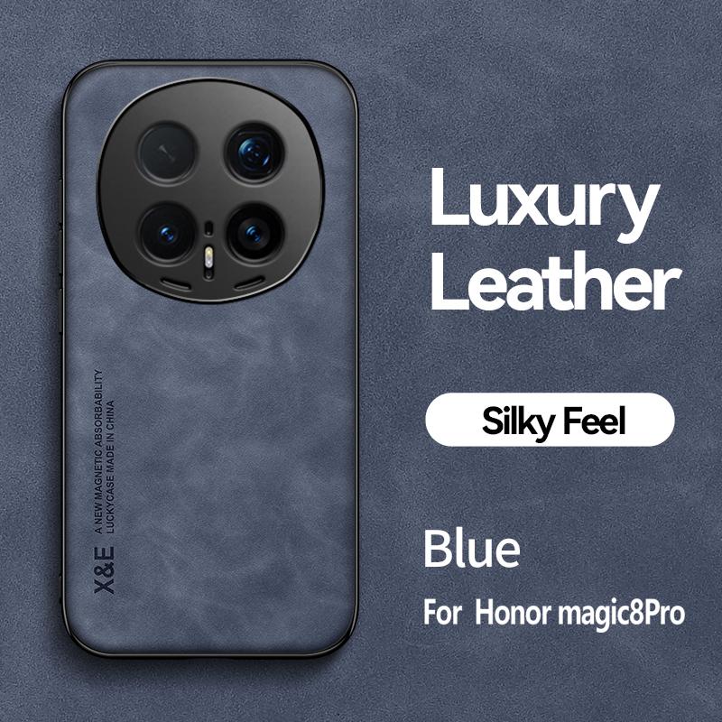 EUCAGR PU Leather Magnetic Shockproof Back Case For Honor Magic 8 With Metal Plate Phone Shell For Honor Magic 8 Pro Magic8Pro