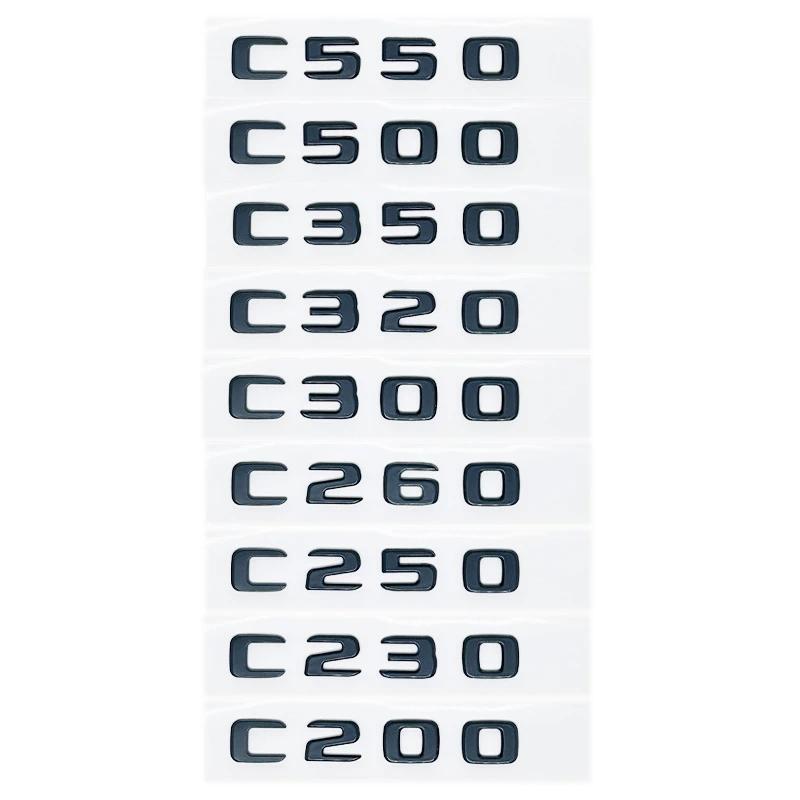 Cflhmg1 2025 Hot 3D Glossy Black Letters C180 C200 C220d C250d C260 C300d 4Matic ABS Emblem for Mercedes Benz W205 Coupe Car Trunk Logo