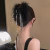 Black Feather Tassel 13Cm Claw Clip Women Hair Accessories For The Back Of The Head