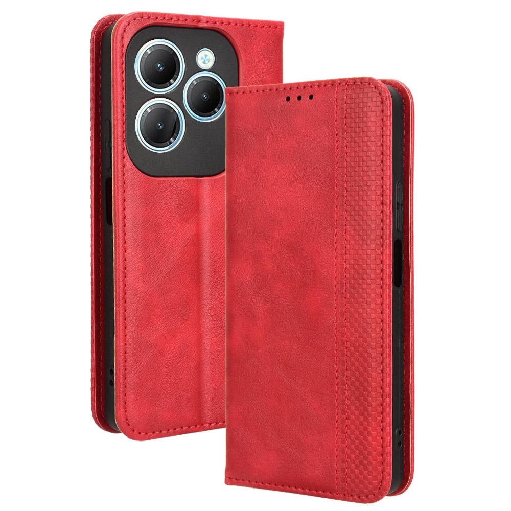 

Шкіряний чохол для Infinix Hot 40 X6836/Hot 40 Pro X6837 з магнітною застібкою Red