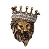 Broszka do męskiego garnituru luksusowego: Korona z lwem, orłem i głową jelenia