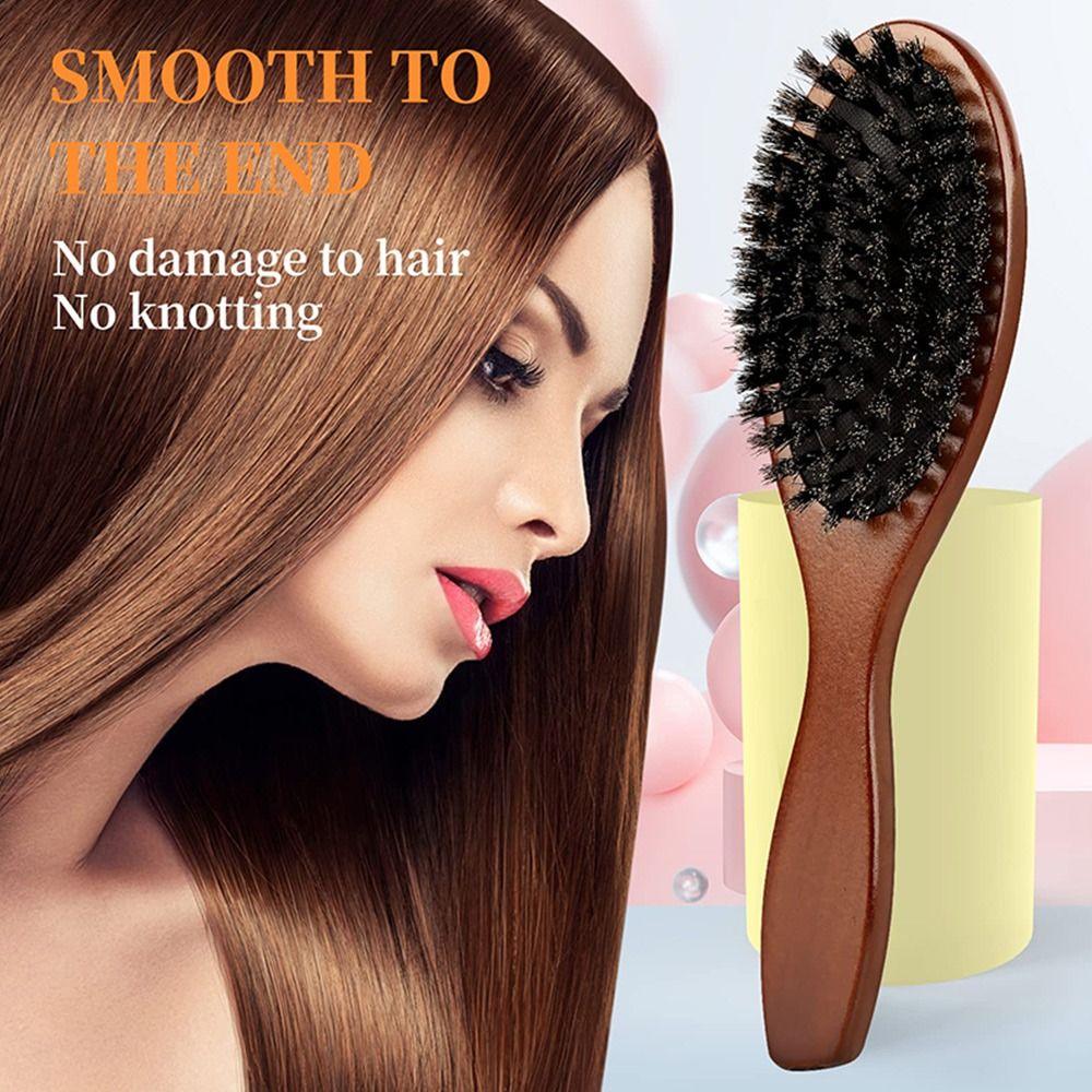 Beard Brush Boar Bristle Brush Comb with Boar Bristles Scalp Massage Comb Portable Air Bag Comb