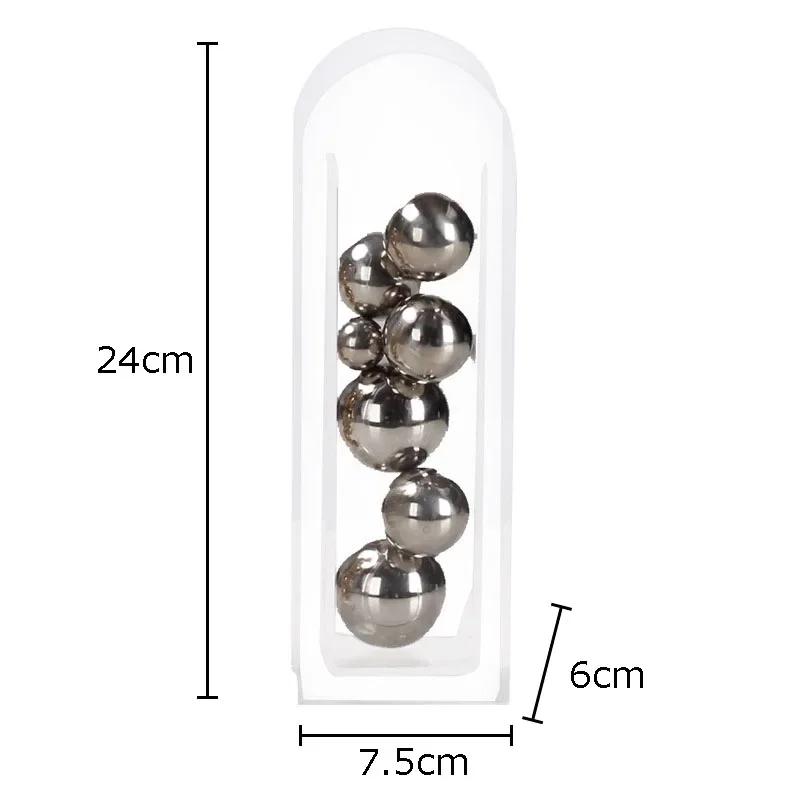 

Golden/silver Acrylic Ball Abstract Artwork Transparent Box Desk Decoration Ornaments Sphericity Crafts Room Aesthetics Decor