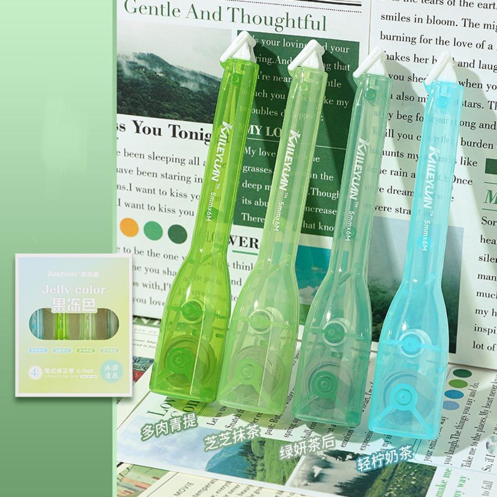 4PCS/Set Pen Shape Correction Tape Fresh Color Correction Stationery Correction Band  School Office