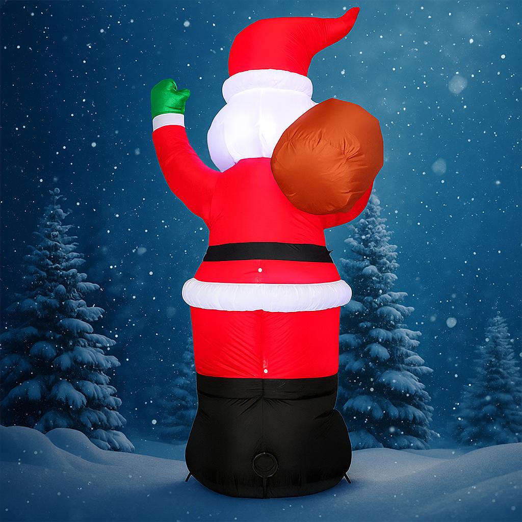 5.91FT Giant Inflatable Santa Claus Toy Festive Gift Xmas Yard Decoration With LED Litght Christmas Supplies Home Decor Ornament