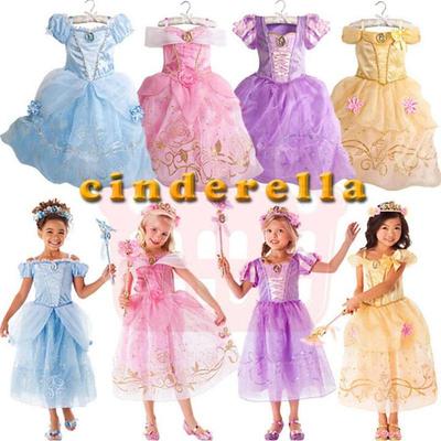 Frozen-Themed Girls' Summer Dress Costume 2024 - Short Sleeve for Halloween Performance