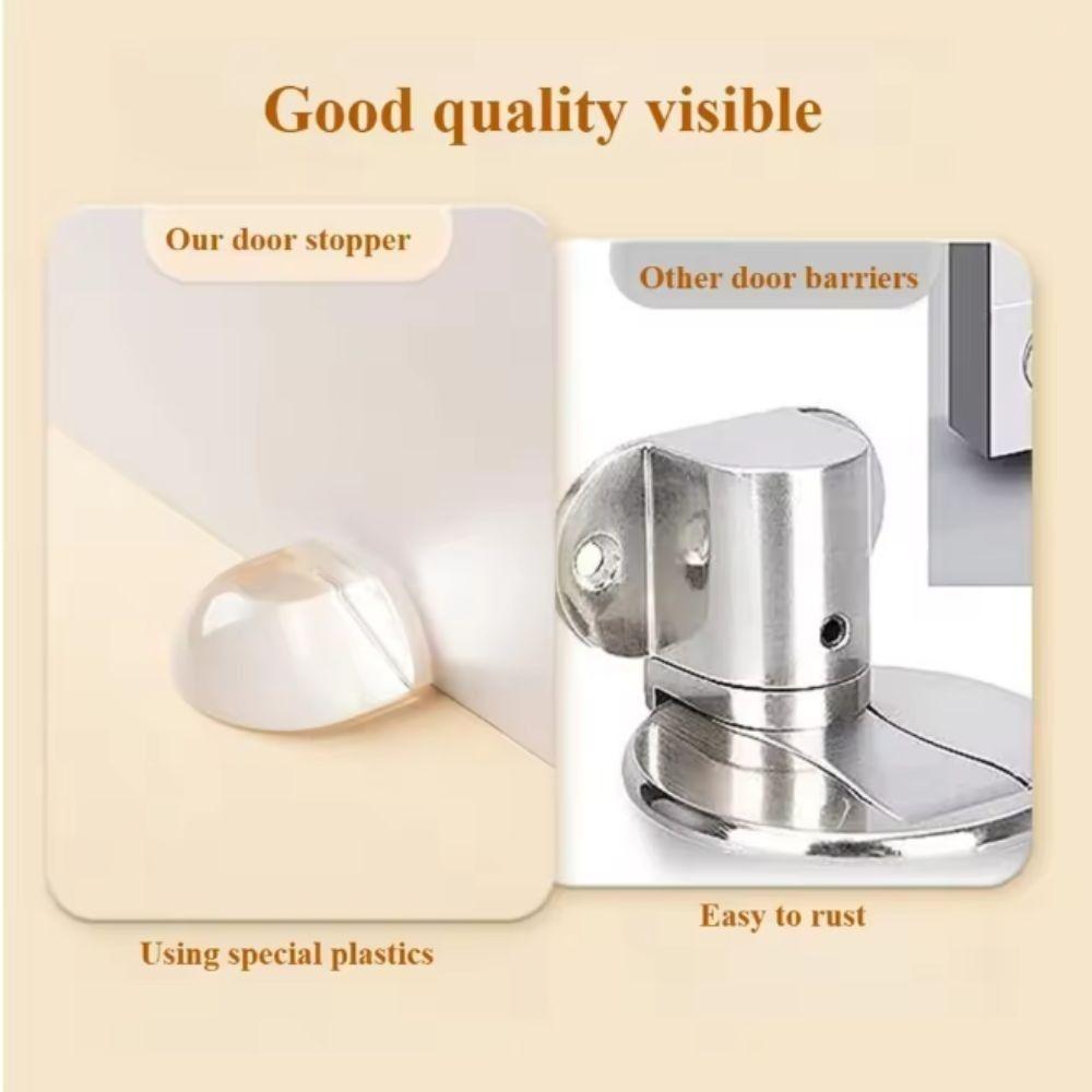Heavy-Duty Magnetic Door Stop No-Drill Installation Magnetic Floor Door Stopper  Toilet Door