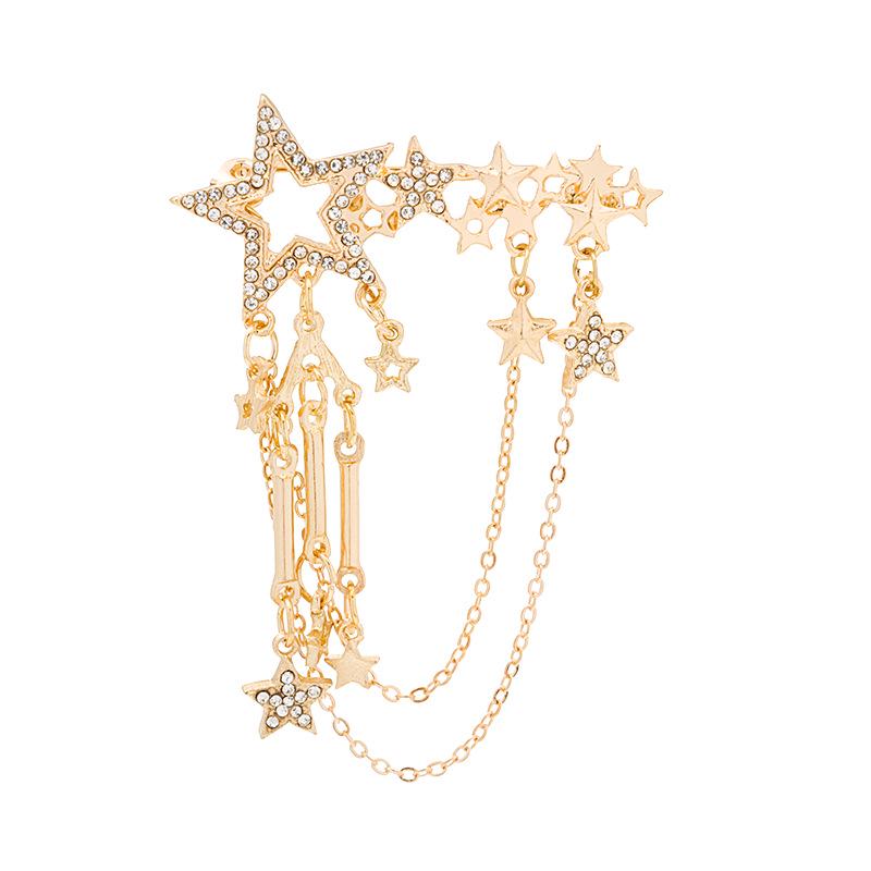 

Брошь-кисточка с бриллиантовой звездой и цепочкой - аксессуар Sweet JK Girl