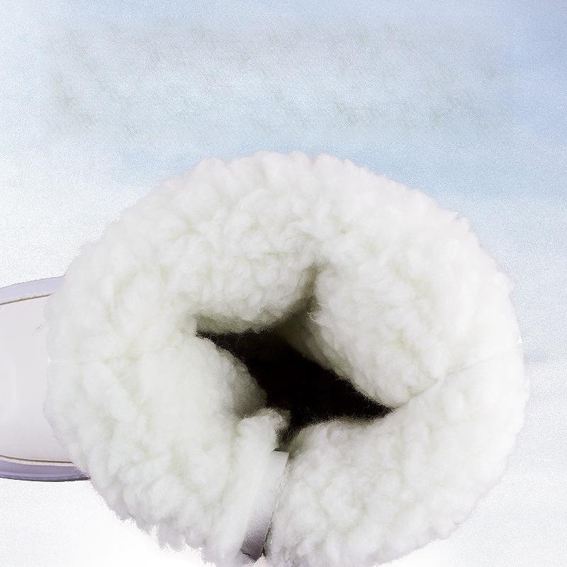 Anti Slip White Women's Shoes with Winter Velvet and Thick Cotton Boots Zippers for Warmth Snow Boots and Large Cotton Shoes
