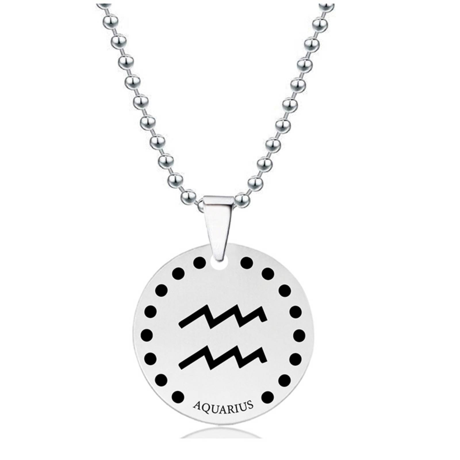 12 Constellation Pendant Necklace Stainless Steel Jewelry Birthday Gift for Women Men