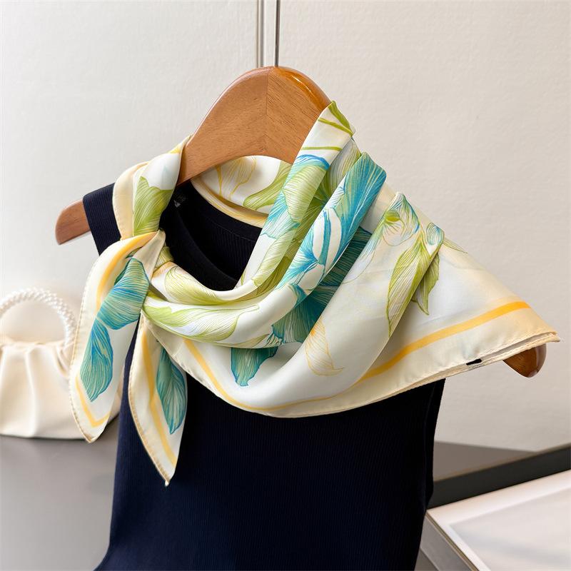 Fashion 70cm Square Scarves Women's Silk Scarf Spring and Summer Bandana Small Neckties Hairbands Bags Foulard Shawl