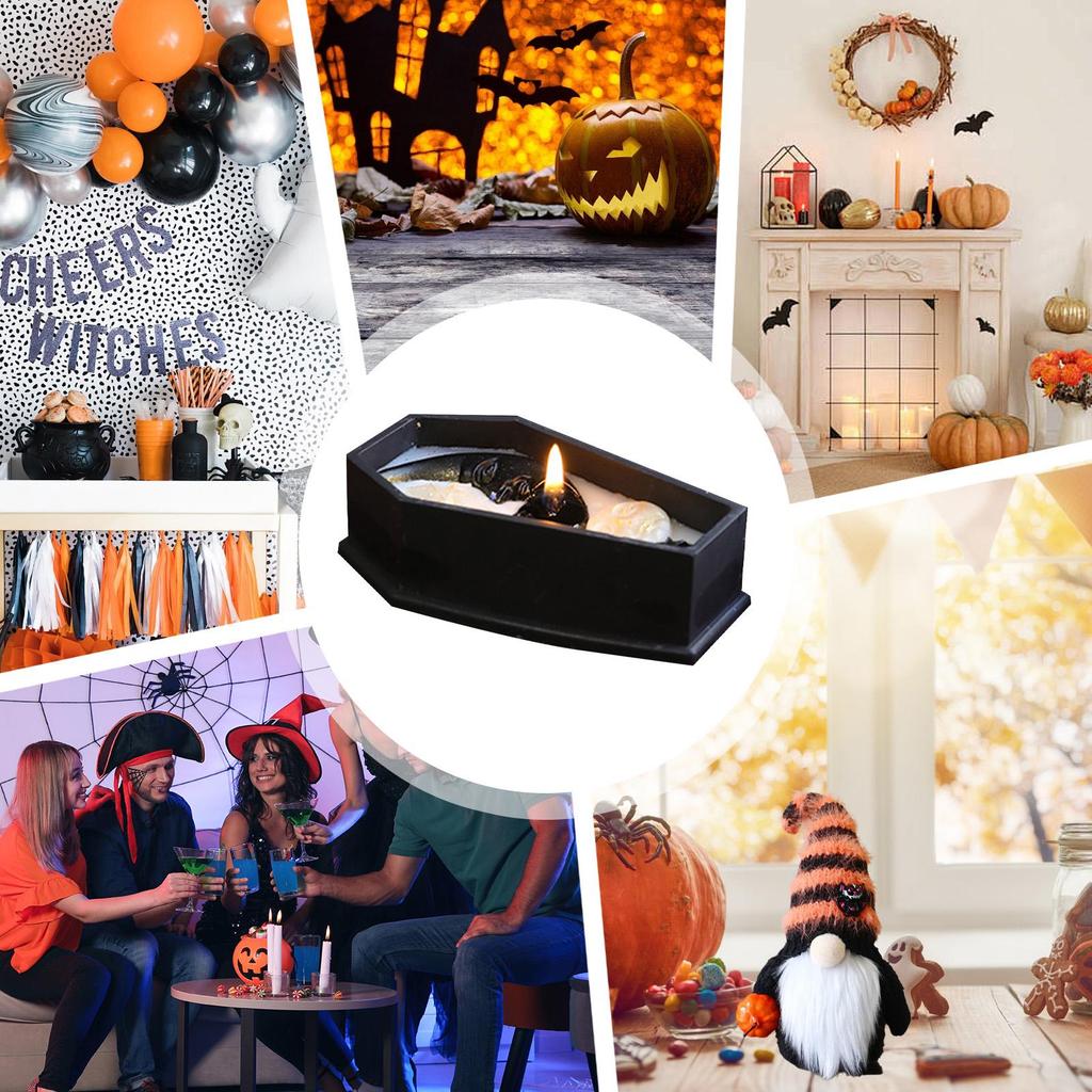 Soy Candles Halloween Coffin Candle Fragrant Table Centerpiece Halloween Decor For Kitchen Desk Room Apartment Farmhouse