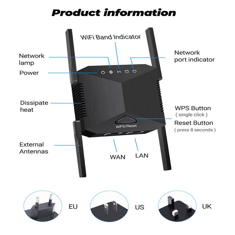 Buy 5G Wifi Relay Extender Signal Amplifier Booster Eu/us/uk ...