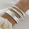Brățară Metalică 100% Argint Sterling 925 Solidă pentru Femei Vintage Handmade Simplă Geometrică Lată Cadou de Ziua de Naștere Petrecere