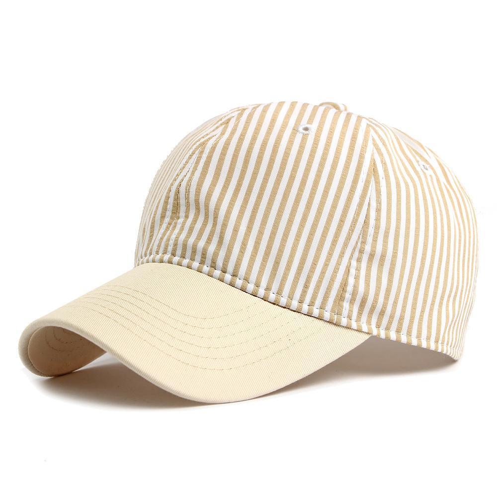 Striped Men Baseball Cap Women Sunscreen Sun Hat
