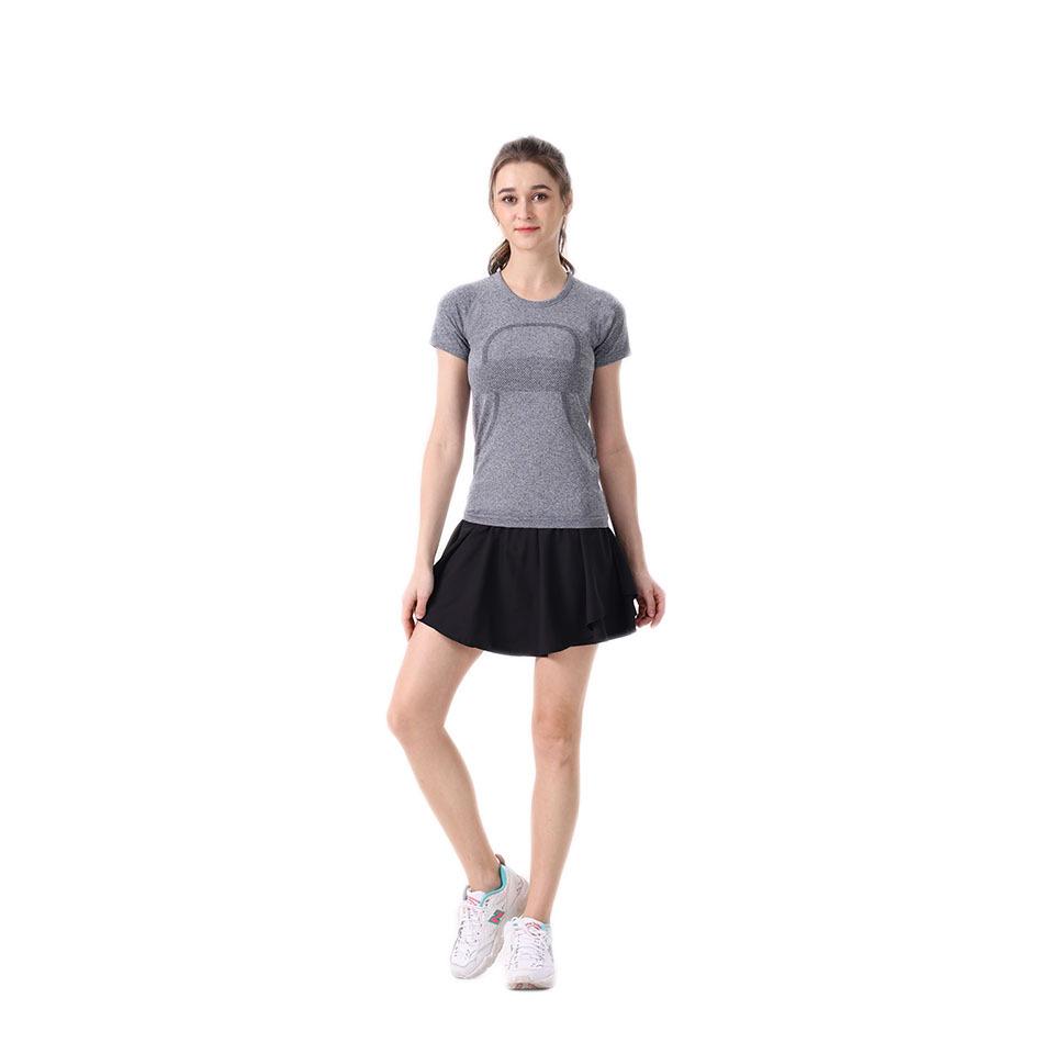 Women's High-Waisted Skirted Yoga Shorts - Double Layer, Anti-Exposure, Casual Sportwear.