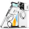 Manyetik Metal Halka Standlı Zırh Kılıfı Honor X5c X5d Plus Play 10A İçin Kaydırılabilir İtme Penceresi Lens Korumalı TPU Plastik Telefon Kılıfı